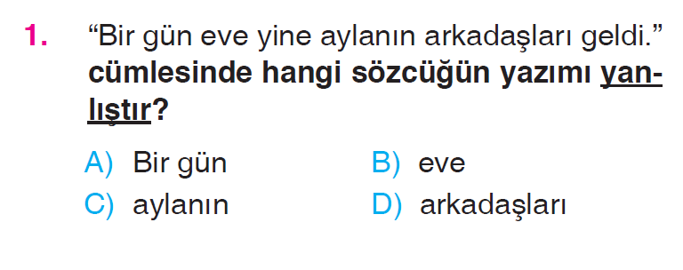 Yazım Kuralları - 1 Testi