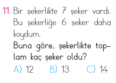 Toplama İşlemi Problemleri - 1 Testi