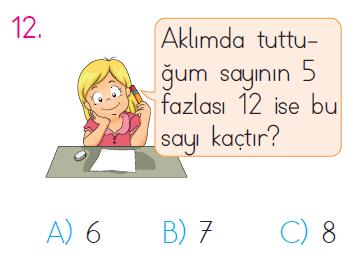 Toplama İşlemi Problemleri - 1 Testi