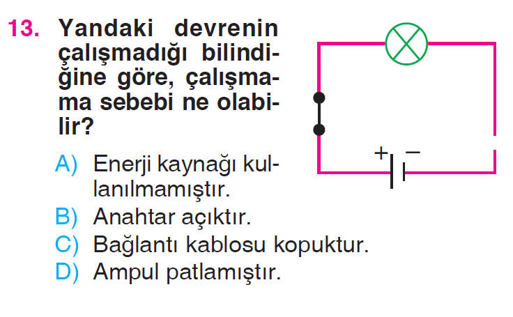 Basit Elektrik Devreleri Testi