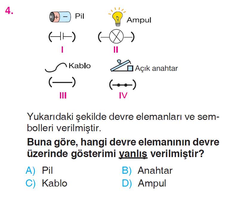 Basit Elektrik Devreleri Testi