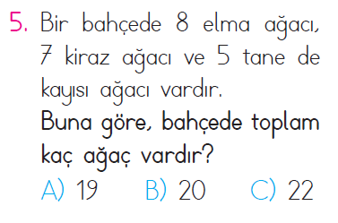 Toplama İşlemi Problemleri - 1 Testi