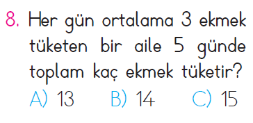 Toplama İşlemi Problemleri - 1 Testi